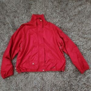 Vintage‎ Oleg Cassini Sport Lightweight Windbreaker Jacket Red Women's Large